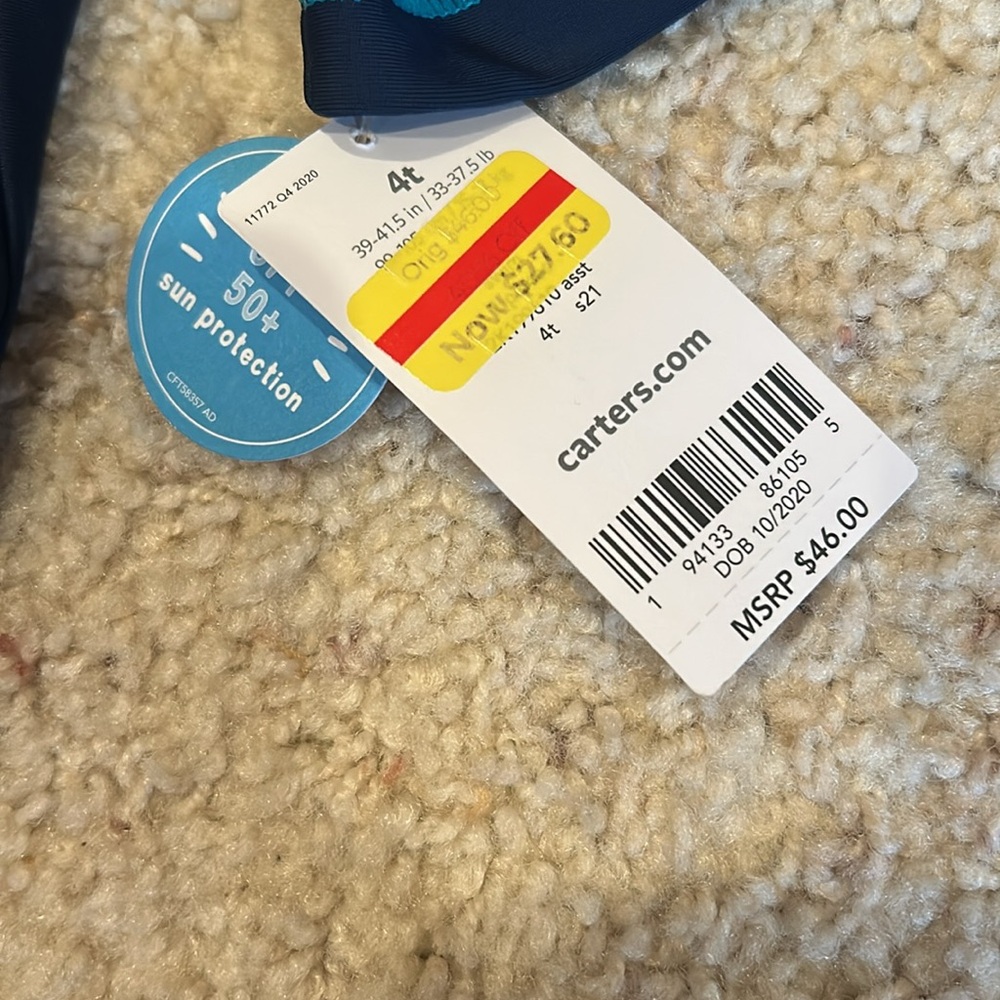 NWT Carter's Swim Rashguard - Picture 4 of 5